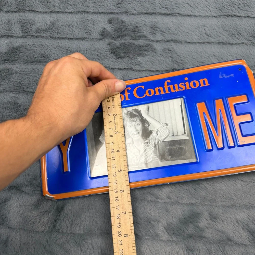 Burnes of Boston State of Confusion Y ME License Plate 4x6 Photo Frame Blue 2000